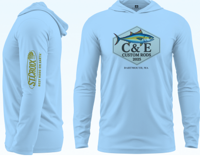 C&E Custom Rods UPF50+ Long Sleeve Hooded Fishing Shirt